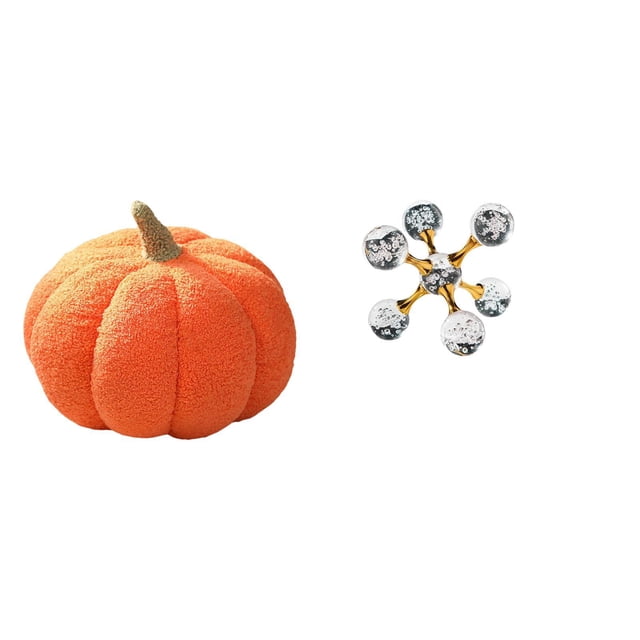 Escultura De Almohada De Peluche Con Forma De Calabaza De Halloween, Cojín Decorativo Para Sofá, Adorno Para Cama, Dormitorio, Escritorio, Oficina, Estante, Decoración Para Sala De Estar