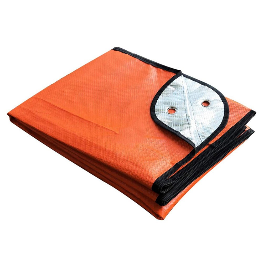Outdoor Camping Survival Blanket Insulated Thermal Reflective Tarp 82.7X59.1Inch Green