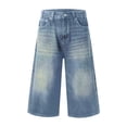 thumbnail image 6 of Risckoth Women Washed Denim Culottes, Mid Rise Wide Leg Cropped Jeans With Pockets S-3XL, 6 of 6