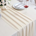 thumbnail image 4 of Ivory Chiffon Table Runner 10Ft Wedding Table Runner 29x120 Inches Sheer Romantic Tulle Table Runner for Wedding Decor Bridal Shower Baby Shower Birthday Party Cake Table Decoration, 4 of 7