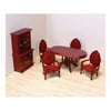 Melissa & Doug Classic Wooden Dining Room - Table, Armchairs, Hutch Dollhouse Furniture, 6 Pieces