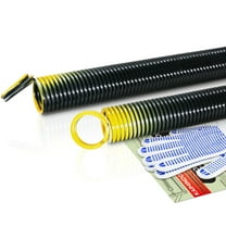 Pair of 130lb. Heavy Duty Garage Door Extension Springs Stretch Springs,25” Long, Double Loop Ends, High Precision Electrophoresis Black Coated,MIN 16,000 Cycles,for 7ft High Garage Doors Replacement
