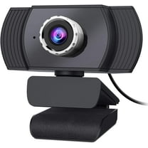 Hually Webcam with Microphone, Full HD 1080p/15fps Video Calling, USB Plug and Play, Works with Skype, Zoom, FaceTime, Hangouts, PC/Mac/Laptop/Macbook/Tablet - Black