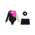 thumbnail image 4 of DPOIS Kids Girls Long Sleeve Gymnastics Leotard with Shorts Activewear Hot Pink 12, 4 of 6