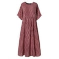 thumbnail image 3 of ZANZEA Womens Polka Dot Short Sleeve Long Dress Baggy Kaftan Maxi Dresses GS, 3 of 7