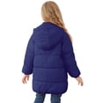 thumbnail image 4 of Aideaone Girls Winter Coats Hooded Puffer Jackets Medium Length Down-like Cotton Coats Snow Outwear 5-12Y, 4 of 7