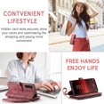 thumbnail image 5 of for Samsung Galaxy S25 Plus Case Wallet for Women Men, Samsung Galaxy S25 Plus Case, PU Leather Magnetic Flip Strap Wristlet Zipper Card Holder Wallet Business Phone Cover for Galaxy S25 Plus, Red, 5 of 10