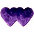 thumbnail image 3 of Double Heart Shaped Area Rug 1.1'x2.3' Fluffy Faux Sheep Skin Fur Area Rug Modern Carpet Fuzzy Rug Mat for Living Room Bedroom Dinning Room, Purple, 3 of 4