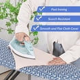 thumbnail image 5 of Ironing Board,Extra Thick Heat Resistant Cover,Full Size Iron Board with Iron Rest,Height Adjustable, Foldable Ironing Board,Heavy Sturdy Metal Legs Iron 49x13 Blue Chevron., 5 of 6