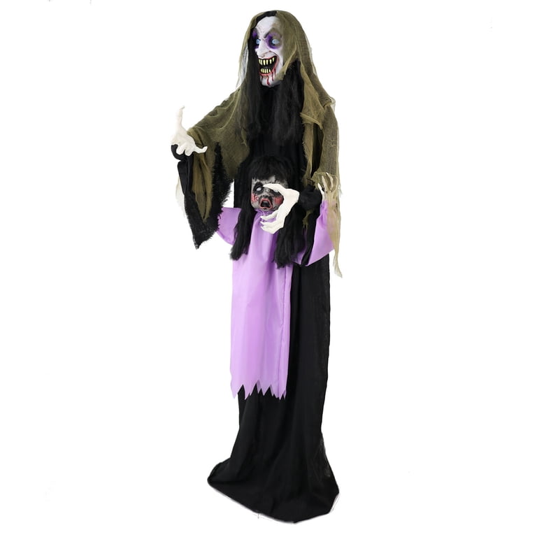 ハロウィン人形 ヴァンス・ザ・デビル Haunted Hill Farm 5.25 ft Lifesize Animatronic Vampire Lady with