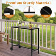 thumbnail image 5 of Tcbosik Outdoor Bar Table, 40 inch Patio Pub Table with 2 Wheels, Counter Height Table with Metal Frame for Patio, Backyard, Balcony, Hallway, Black, 5 of 9