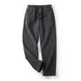thumbnail image 2 of Mens Jogger Pants Fleece Lined Winter Casual Fall Solid Color Elastic Waist Tie Full Length Pants Dark Gray, 2 of 4