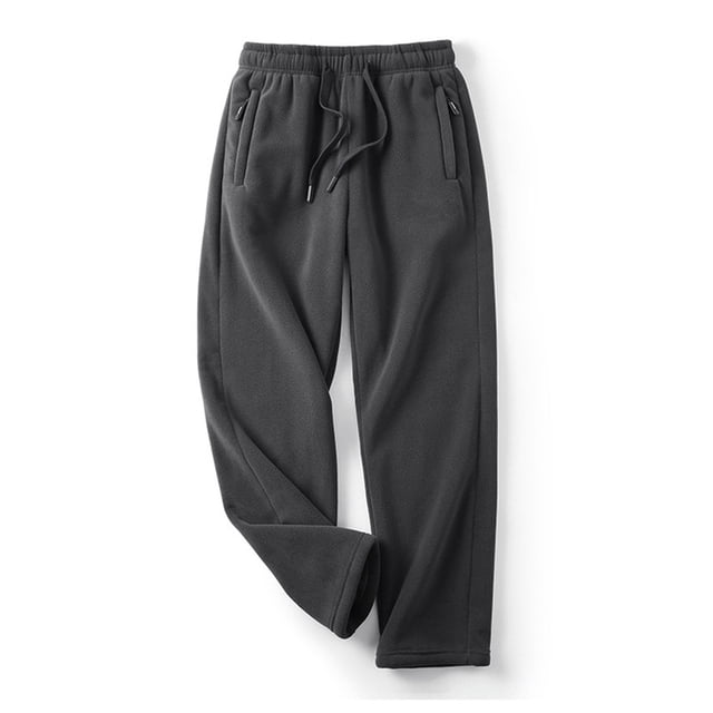Pantalones largos para hombre, informales, de otoño, de color liso, con cintura elástica y lazo, de poliéster.