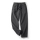 thumbnail image 1 of Pantalones largos para hombre, informales, de otoño, de color liso, con cintura elástica y lazo, de poliéster., 1 of 3
