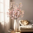 thumbnail image 2 of Artificial Cherry Blossom Flowers， Bulk Silk Faux Flowers Real Touch Bouquet for Christmas Halloween Home Wedding Spring Decor ，Vase Not Included (White), 2 of 5
