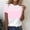 Pink, variant on ITSAME Womens Tops, Short Sleeve Round Neck Striped Print Summer Casual Fashion Blouses Blue Size L
