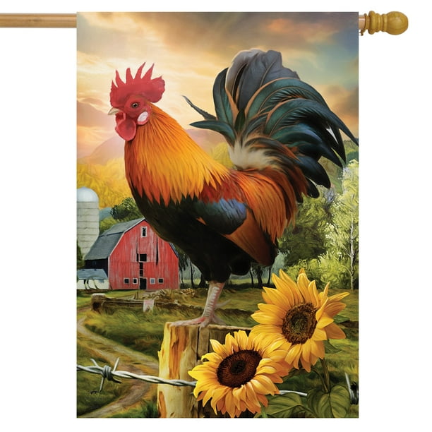 Fancy Rooster Summer House Flag Dawn Farm Barn