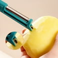 thumbnail image 5 of JoyMoreHome Vegetable Cleaner Brush Fruit Scrubber Brush Good Grip Long Handle Food Cleaning Brush Multifunctional Kitchen Gadgets, Peeler Wash Brush 2-in-1, 5 of 8