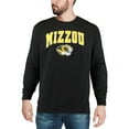 thumbnail image 3 of Men's Colosseum Black Missouri Tigers Arch & Logo Crew Neck Sweatshirt, 3 of 4