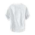 thumbnail image 5 of Men’s Loose Cotton Linen Short Sleeve Shirt Casual Summer Top, 5 of 6