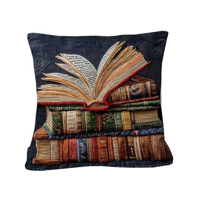 Wozhuo Book Pillowcase Decorative Sofa Cushion Cover Soft Washable