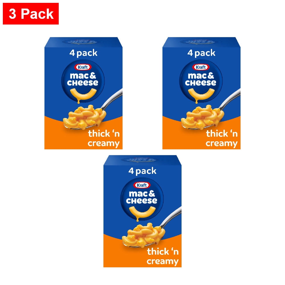 Kraft Thick n Creamy Mac N Cheese Macaroni and Cheese Dinner 4 ct - 3 Pack