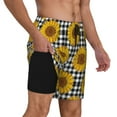 thumbnail image 2 of Kdxio Sunflowers Print Men'S Swim Trunks With Compression Liner 7 Inch Inseam Quick Dry Swim Shorts, 2 of 7