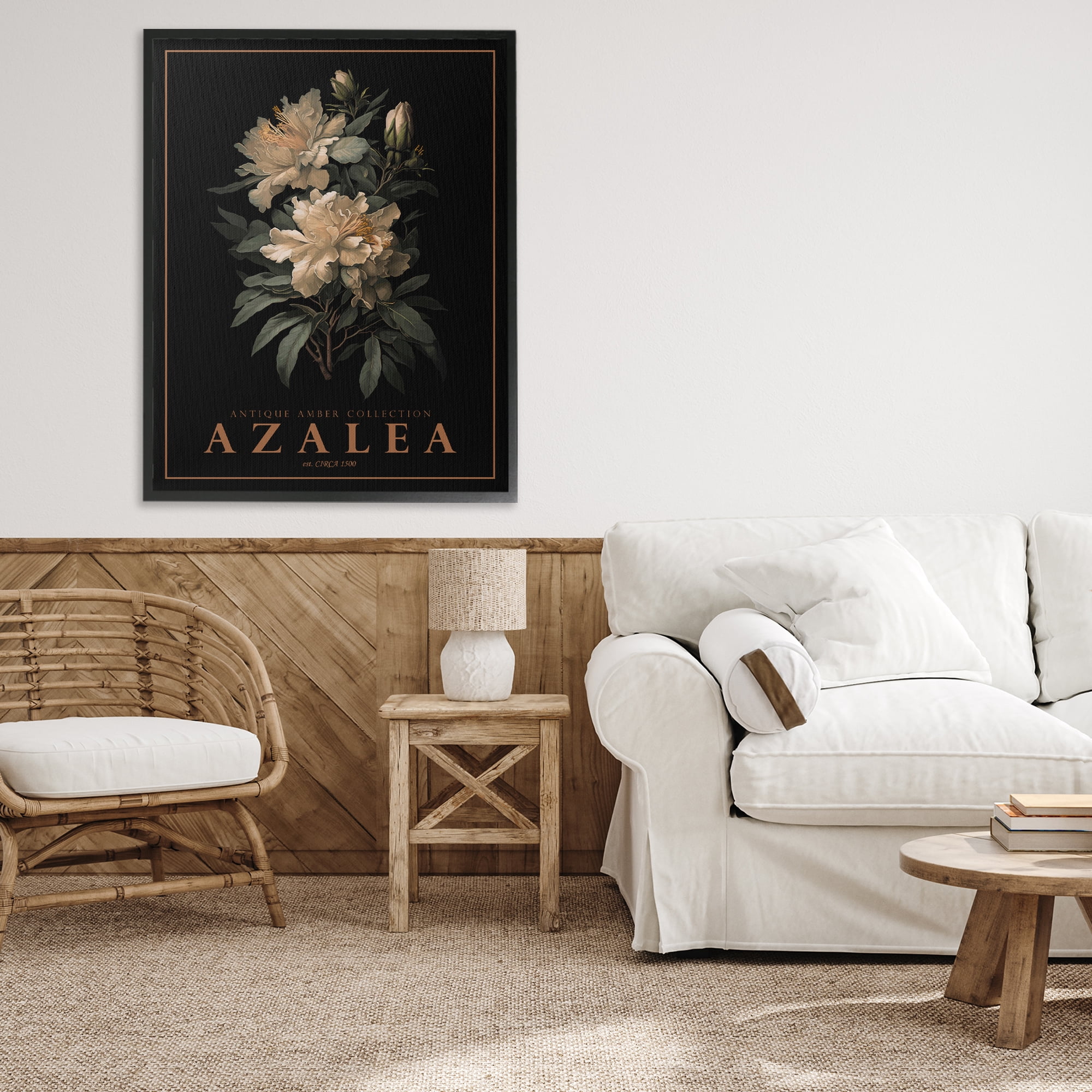 Stupell Industries Antique Azalea Bushel Black Framed Giclee Art, design by Christopher Giampietro