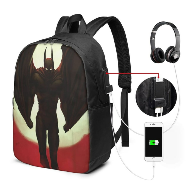 17in Batman Student Laptop Backpack Large Casual Daypack With Usb Charging Port Travel Schoolbag Walmart