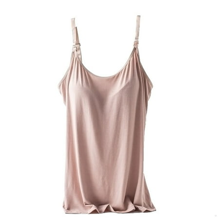 Pretty Comy Women s Maternity Nursing Tank Tops with Built in Bra for Breastfeeding Undershirt