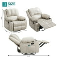 thumbnail image 3 of JONPONY Massage Swivel Rocker Recliner Chair with Vibration Massage and Heat Ergonomic Lounge Chair for Living Room with Rocking Function and Side Pocket, 2 Cup Holders, USB Charge Port,Beige, 3 of 10