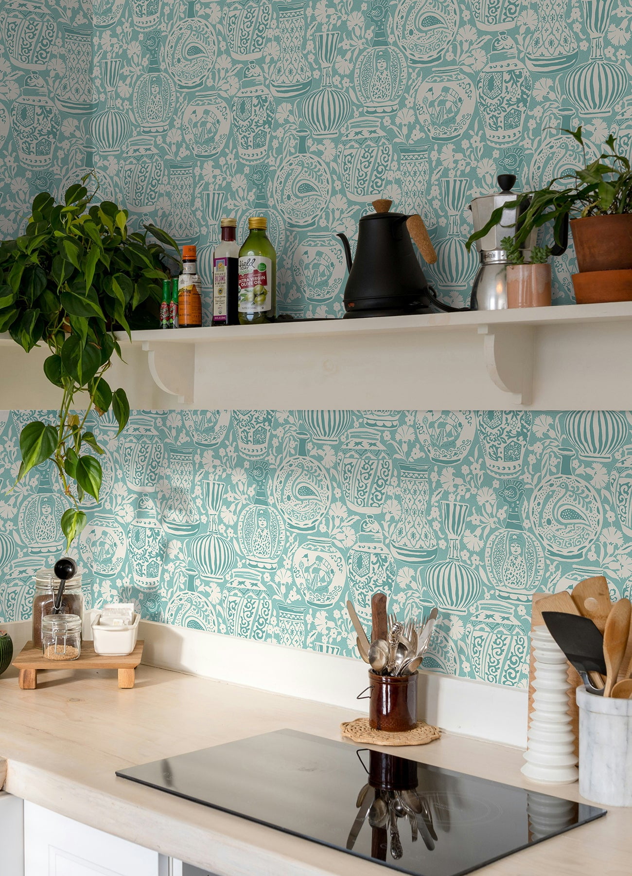 RoomMates Delft Pottery Blue Peel and Stick Wallpaper, 1 Roll