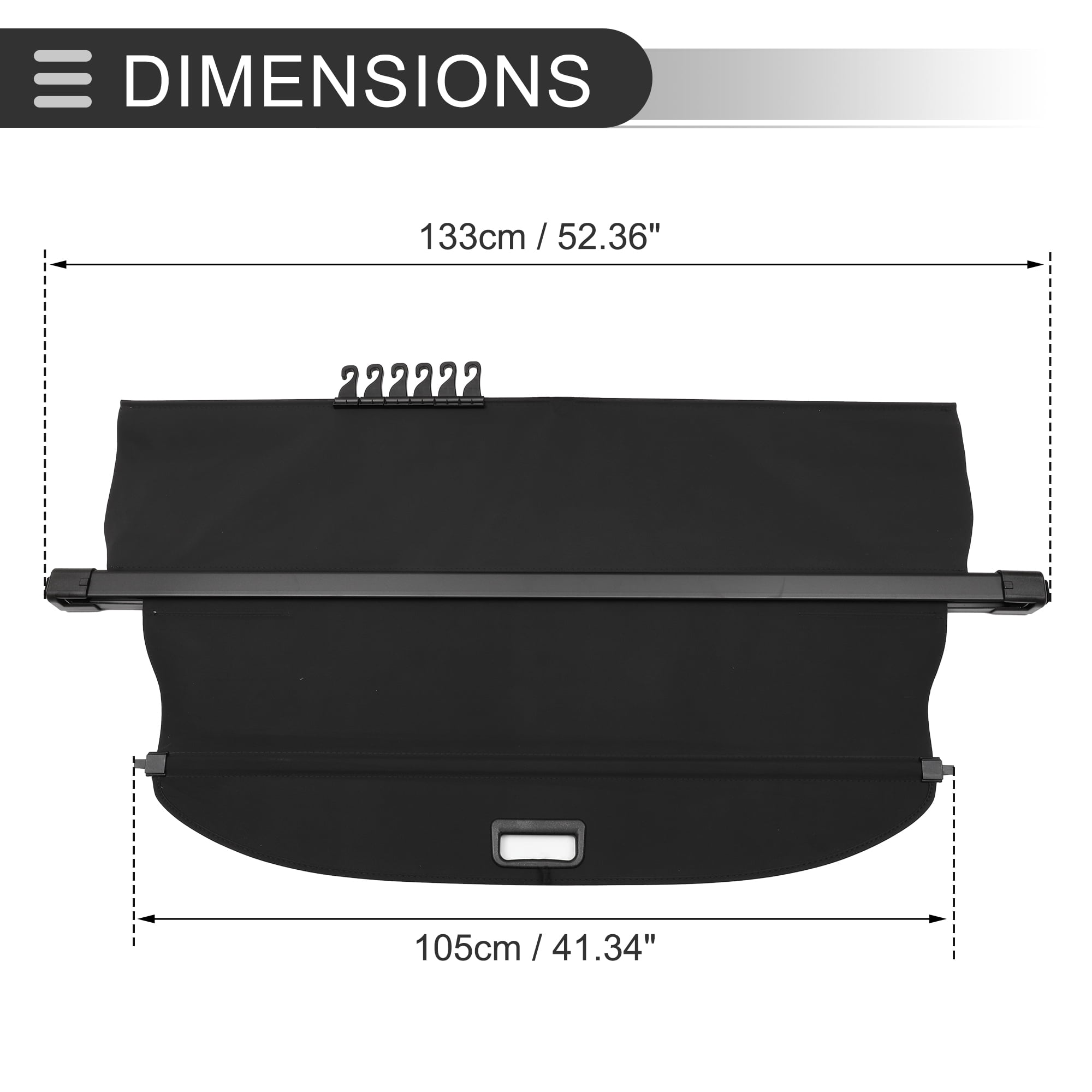 Unique Bargains Retractable Cargo Cover for Mitsubishi Rear Trunk Parcel Shelf Shade Black