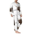 thumbnail image 2 of Bingfone Men's Pajama Set 2 Piece Loungewear PJs, Long Sleeve with Pajama Pants-Yak, 2 of 7