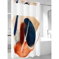 thumbnail image 4 of Navy Blue Burnt Orange No Hook Shower Curtain Waterproof,Bathroom Curtains with Snap in Liners and See Through Top Window,Abstract Contemporary Geometric Hotel Style Bathtub Curtains Shower 54"Wx78"L, 4 of 8