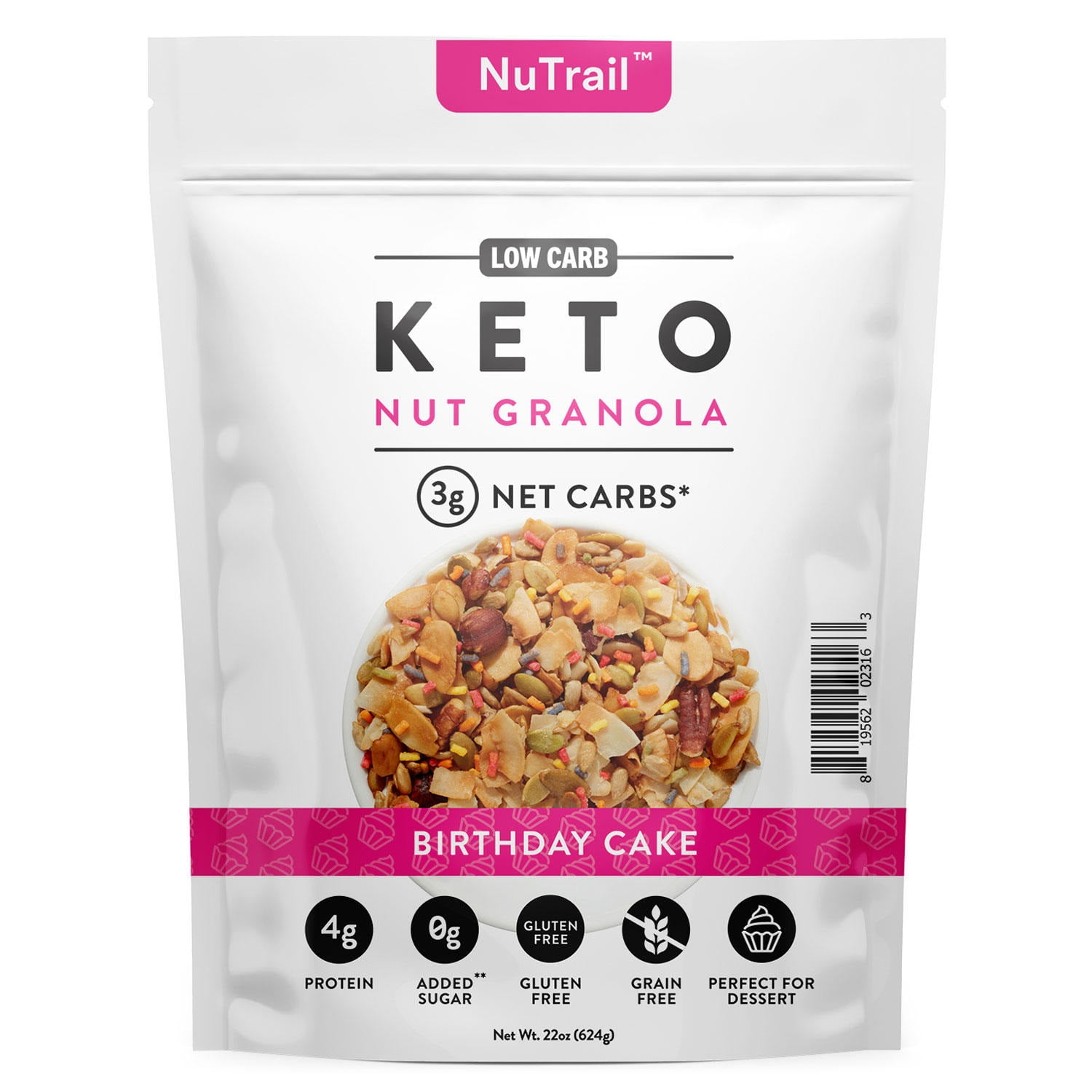 NuTrail Keto Nut Granola, Birthday Cake (22 Ounce)