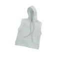 thumbnail image 3 of 1/12 Men Sleeveless Hoodie Retro Costume for 6" Male Action Figures Dress up White, 3 of 8