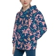 thumbnail image 2 of Lsque Lilies Flowers Patten Youth Hoodie Sweatshirt Pullover with Kangaroo Pocket Boys and Girls Hoodie Warm Hoodie for Kids-X-Large, 2 of 6