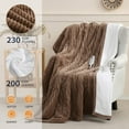 thumbnail image 3 of Heated Blanket Electric Brown Full - 72"x84" Heating Blanket Full 1/2/4/6/8 Hours Auto-Off 8 Heat Level Over-Heat Protection Flannel Ribbed Sherpa Electric ETL Certification, 3 of 7