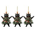 thumbnail image 1 of Gato navideño en árbol de Navidad Adorno colgante acrílico 2D Charm para espejo retrovisor del coche Regalos navideños para amantes de los gatos, 1 of 7