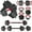 Black + Steel  25lb, variant on Adjustable Dumbbell Set 75LB, Changeable Dumbbell Set with Connecting Rod 4 in1 Dumbbells Set Used as Barbell, Kettlebells, Push up Bar, Fitness Exercises for Home Gym Suitable Women