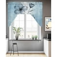 thumbnail image 3 of Blue Flower Kitchen Curtains Swag Valance for Windows/Bathroom/Cafe, Retro Gradient Texture Painting Plant Leaf Rod Pocket Drape Panel Swag Curtains Valance for Bedroom/Living Room 56"x36", 3 of 6