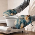 thumbnail image 3 of Hirioo Mountain Lotus Serenity for Silicone Oven Mitts for BBQ, Baking, Cooking, Set of 2, Heat Resistant 260℃, Non-Slip Kitchen Essentials, 3 of 6