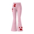 thumbnail image 4 of Fmbrln Womens Yoga Pants Stretchy Workout Gym Pants Fashion Floral Print Casual Flare Leg Pants, 4 of 7