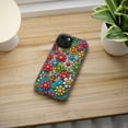 thumbnail image 5 of DistinctInk Hybrid (Acrylic / TPU) Clear Slim Fit Case for Apple iPhone 13 (6.1" Screen) - "Cheerful Smilin' Flowers: A Delightful Pattern", 5 of 8