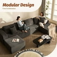 thumbnail image 3 of BIGSYY 138" Boneless Couch with Deep Seat, Modular Sectional Sofa, Cloud Sectional Couch for Living Room, No Assembly Required, Corduroy, U-Shape 4 Seater Right, Gray, 3 of 10