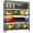 Black, variant on M MZG 5-Tier Heavy Duty Metal Storage Shelving Unit (Chrome, 17.7" D x 47.2" W x 72.3" H, 1750 lbs Capacity), Adjustable Steel Wire Rack Shelf Organizer for Garage, Kitchen, Pantry, Basement, Laundry