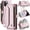 Pink, variant on Crossbody for iPhone 11 Pro Case Wallet【RFID Blocking】with 7-Card Holder Zipper Bills Slot, Soft PU Leather Magnetic Shoulder Wrist Strap for iPhone 11 Pro Wallet Case Women