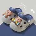 thumbnail image 2 of KPOPLK Toddler Clogs Boys Girls Slides Sandals Little Kids Summer Water Shoes Slippers for Beach Pool Garden Size 10,Grey, 2 of 9