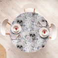 thumbnail image 4 of Ambesonne Blooming Skull Fitted Round Tablecloth, Roses Peonies Gothic, 40"- 44" Diameter, Blue Grey Soft Pink, 4 of 5